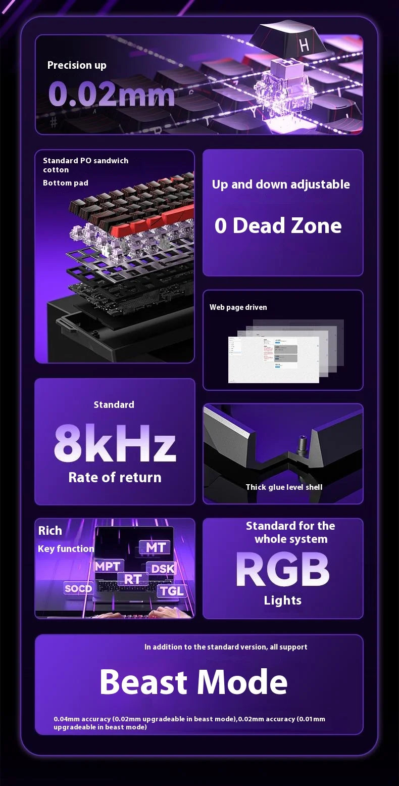 R.E.D. Shopping Aula Win68 HE magnetic switch mini gaming keyboard with RGB backlit, hot-swappable keys, wired design for PC gaming