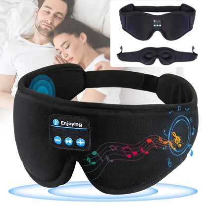 3D Eye Mask Bluetooth 5.0 Sleep Headphones – Built-in HD Speaker for Travel & Sleep