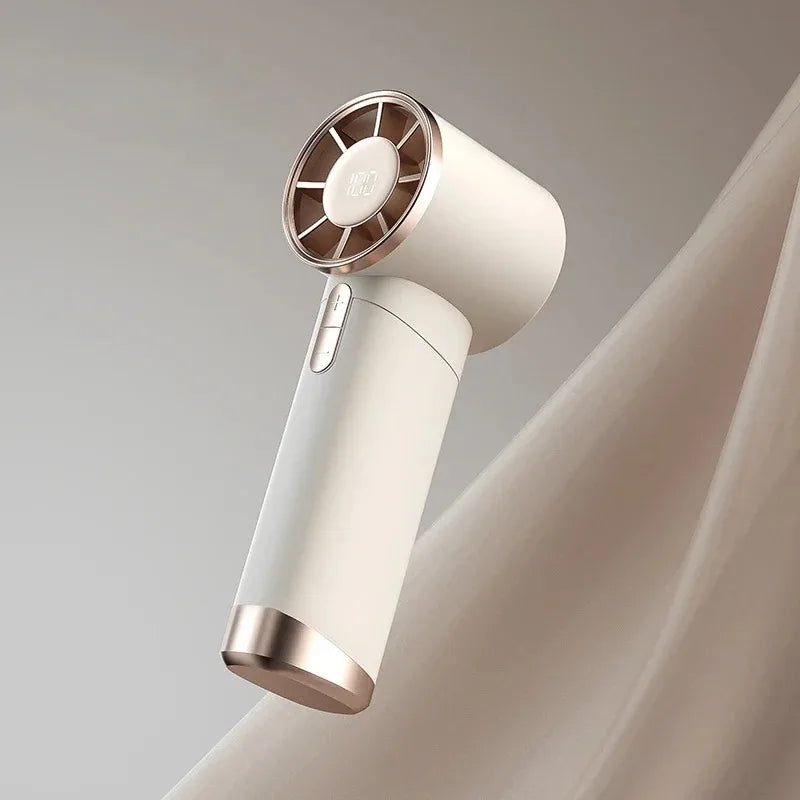 Portable R.E.D. handheld electric fan with aluminum alloy body, digital display, large wind, rechargeable, high-speed fan for home use