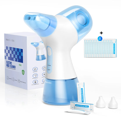 Electric Nasal Rinse Irrigator | 30 Salt Packets | Self-Cleaning | Sinus Relief