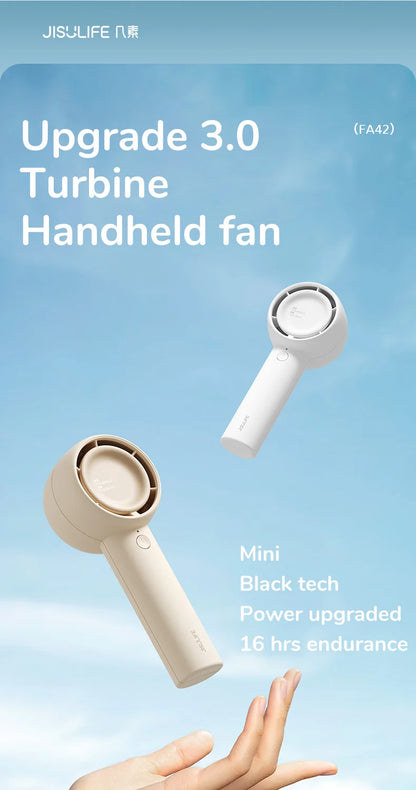 JISULIFE Mini Portable Bladeless Fan – Turbo Rechargeable Pocket Fan