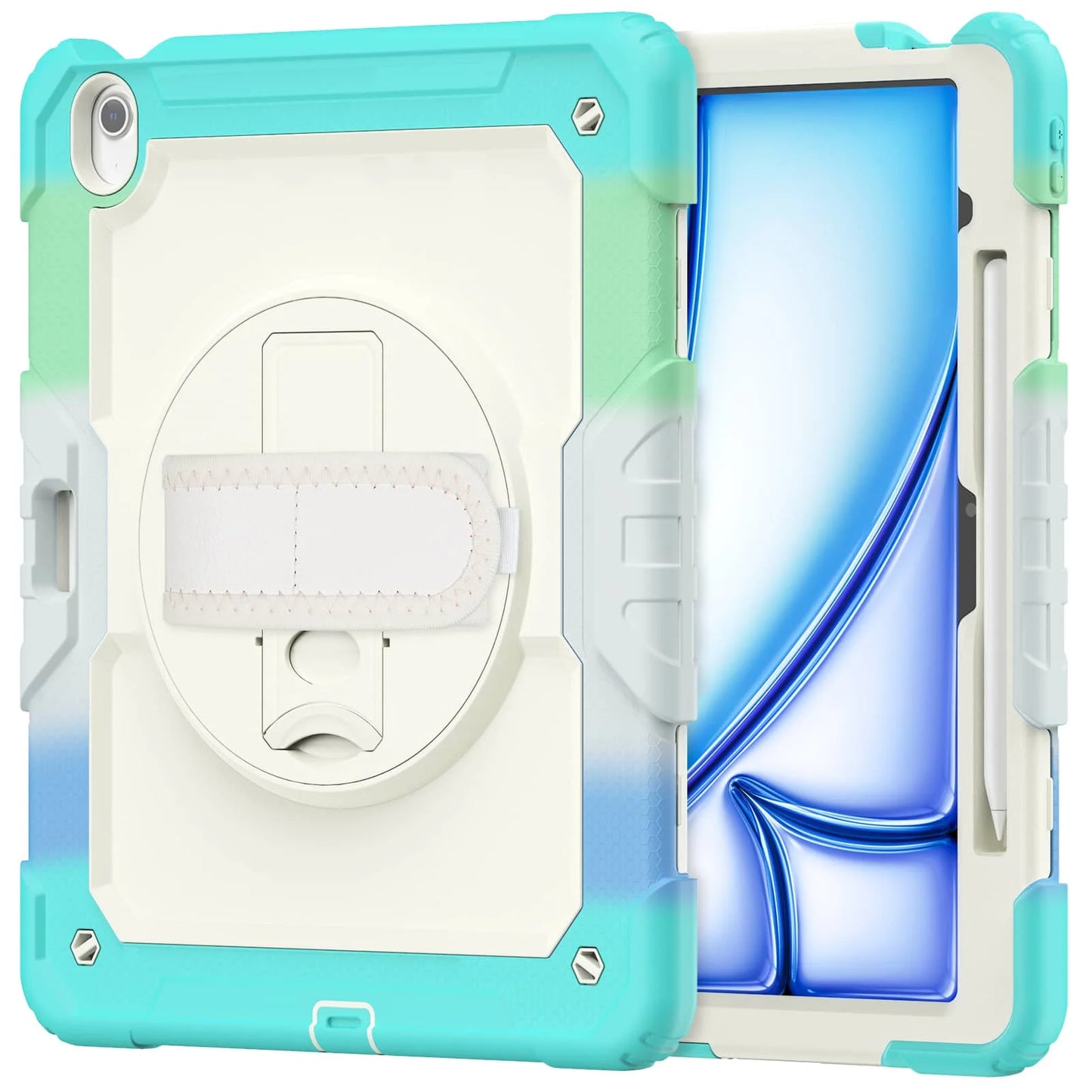 WeFor Heavy Duty iPad Case – Screen Protector, Shoulder Strap & Pencil Holder for iPad 11 A16, Air 11 & Air 13 M3 (2025)