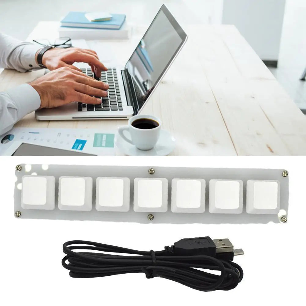 Mini 7-Key Programmable Macro Mechanical Keyboard – USB Wired DIY Macropad for Gaming & Work
