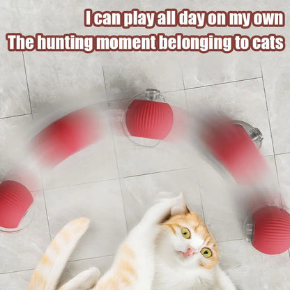 Rechargeable Smart Rolling Ball Toy for Cats & Dogs with Faux Tail