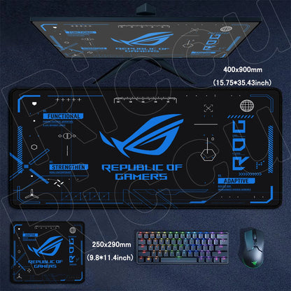 Black Anime XXL Gaming Mouse Pad – Lock Edge, HD Print, Anti-Slip Desk Mat, Multiple Sizes