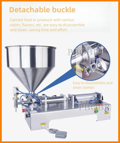 Pneumatic Paste & Liquid Filling Machine – Adjustable Cream Filler with 30L Hopper