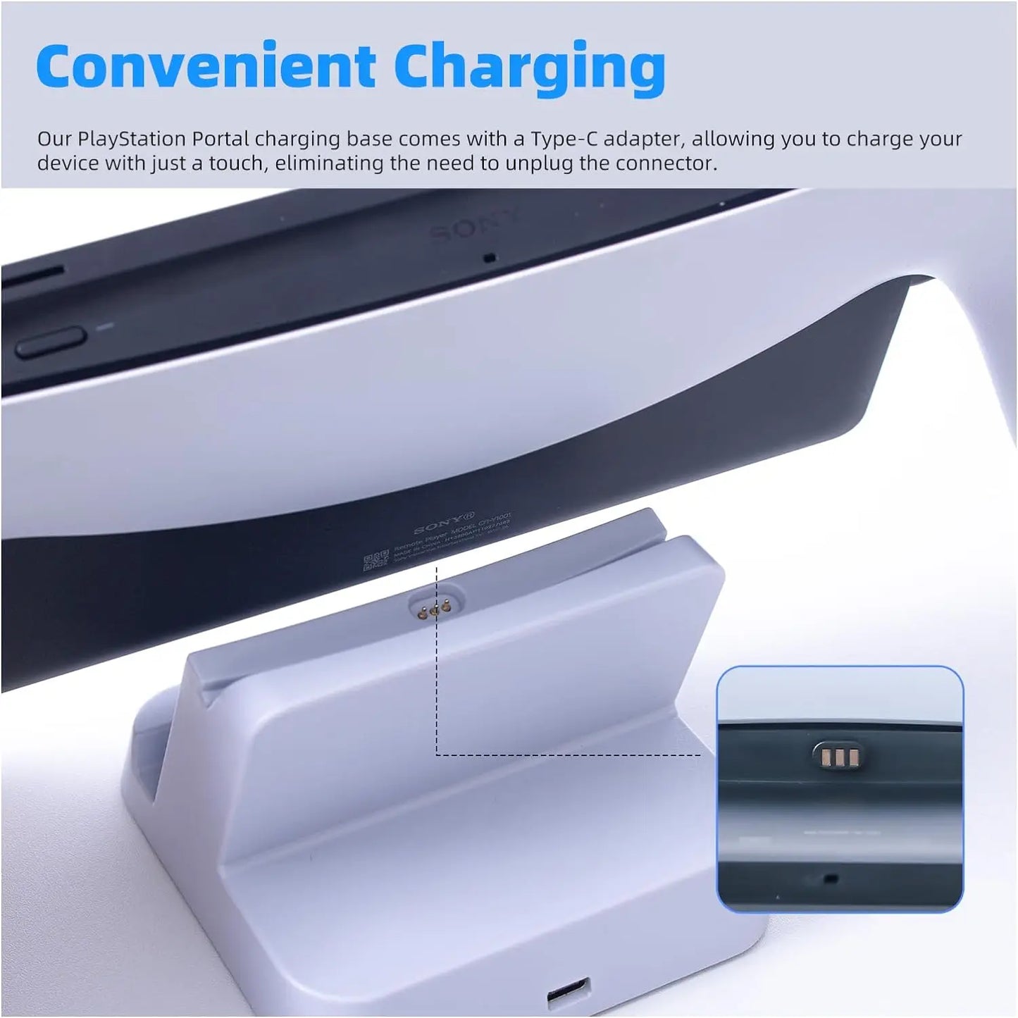 PS5 Portal Remote Player Charging Dock with Metal Base – Stand Charger Station