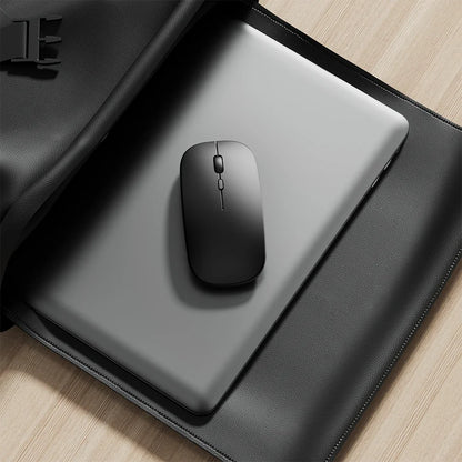 Wireless Bluetooth ergonomic mini mouse with optical sensor, silent buttons, and 2.4GHz connectivity for PC use.