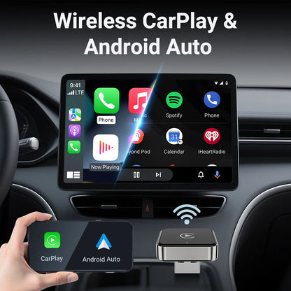 Wireless CarPlay & Android Auto Adapter 2026 | Plug & Play, Stable BT+WiFi, OTA Updates, 99% Car Compatible
