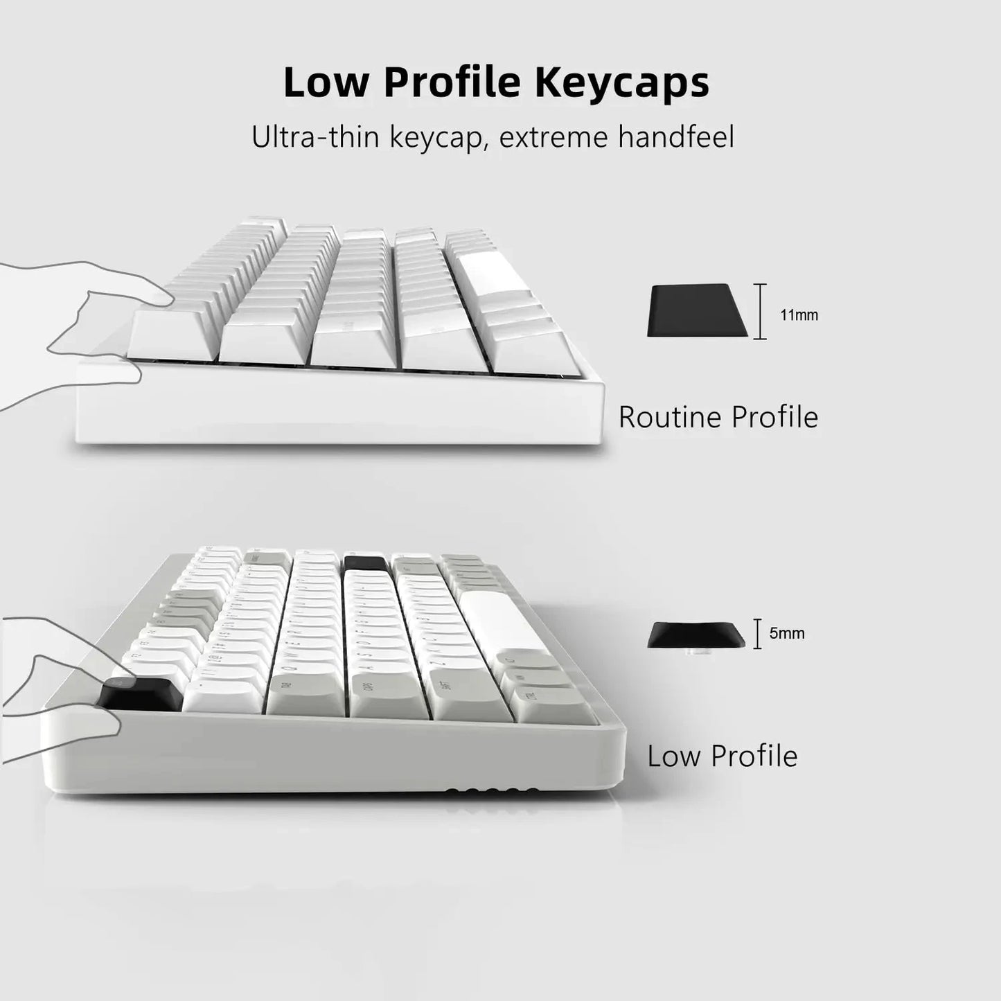 143 Key Low Profile PBT Keycaps – RGB Shine-Through, 60%/87/104, Cherry/Gateron MX