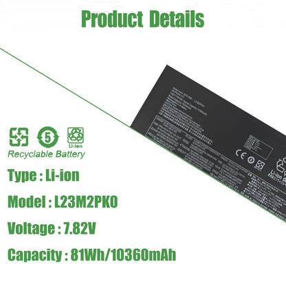 Lenovo Legion Go Battery 81Wh – L23M2PK0 / L23C2PK0 / L23B2PK0 / L23L2PK0, for 8APU1 Handheld Gaming PC