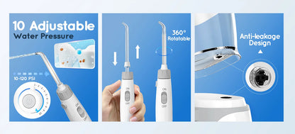 Home Water Flosser 600ml | 10 Pressure Settings | 6 Nozzles | EU Plug | Professional Oral Irrigator