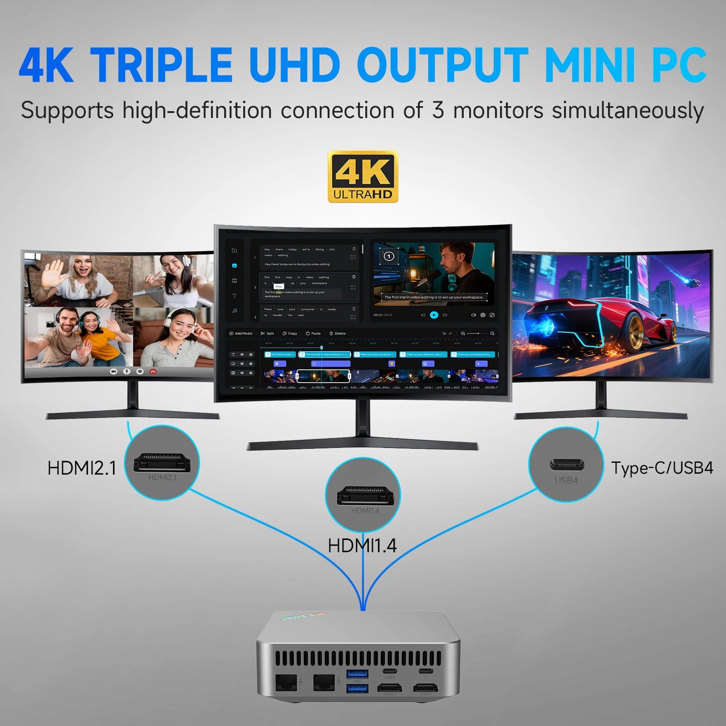 KTHIN OpenClaw Mini PC Intel i5-13600H – DDR5, USB4, 2.5G LAN, WiFi 6, Windows 11