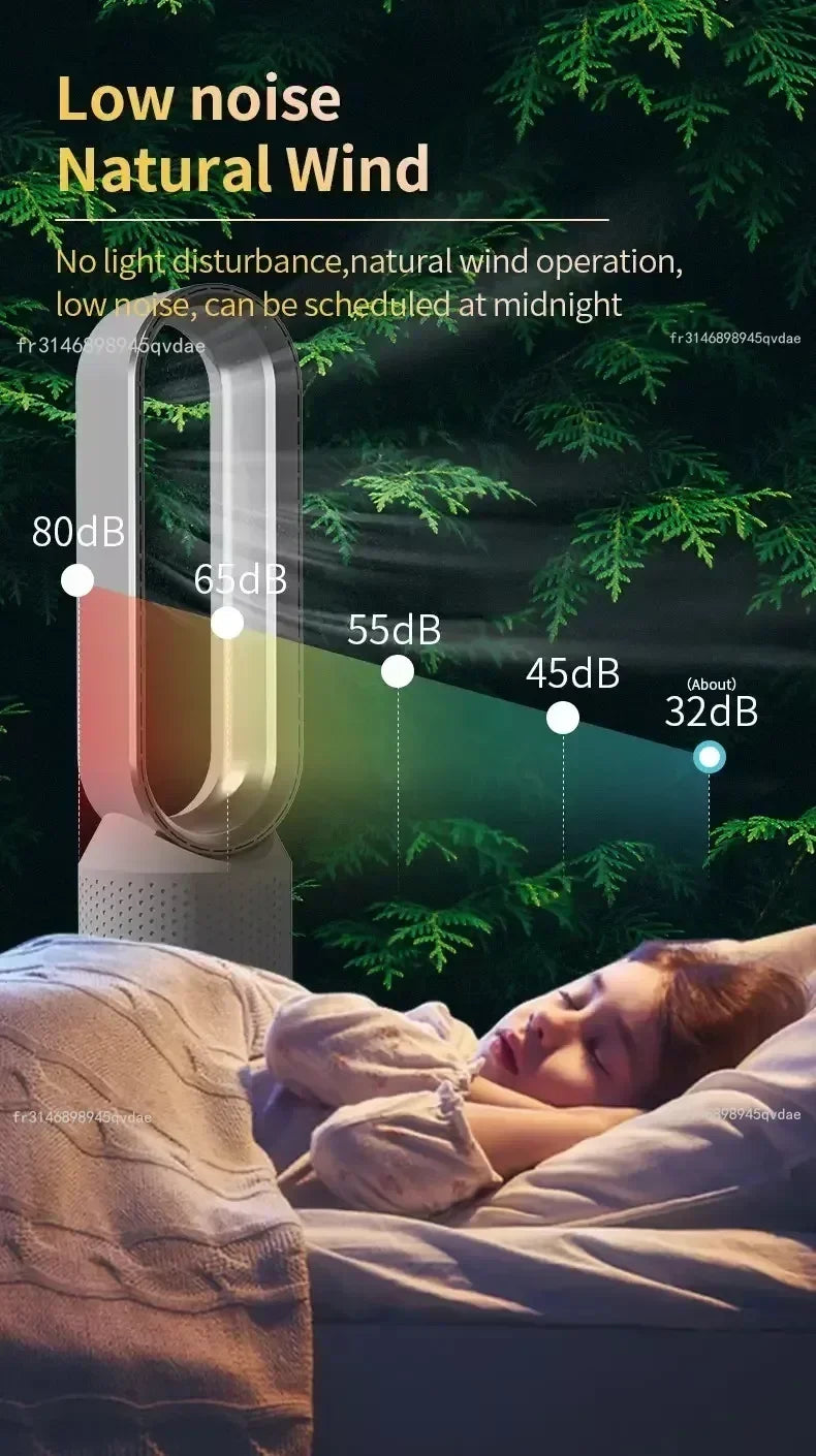 INSIS FEMME Bladeless Tower Fan – Ultra-Quiet Air Purification Circulation, Desk & Floor, Remote Control Option