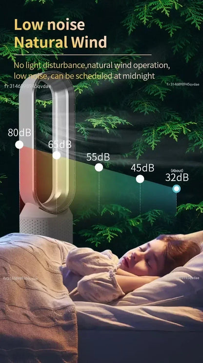 INSIS FEMME Bladeless Tower Fan – Ultra-Quiet Air Purification Circulation, Desk & Floor, Remote Control Option