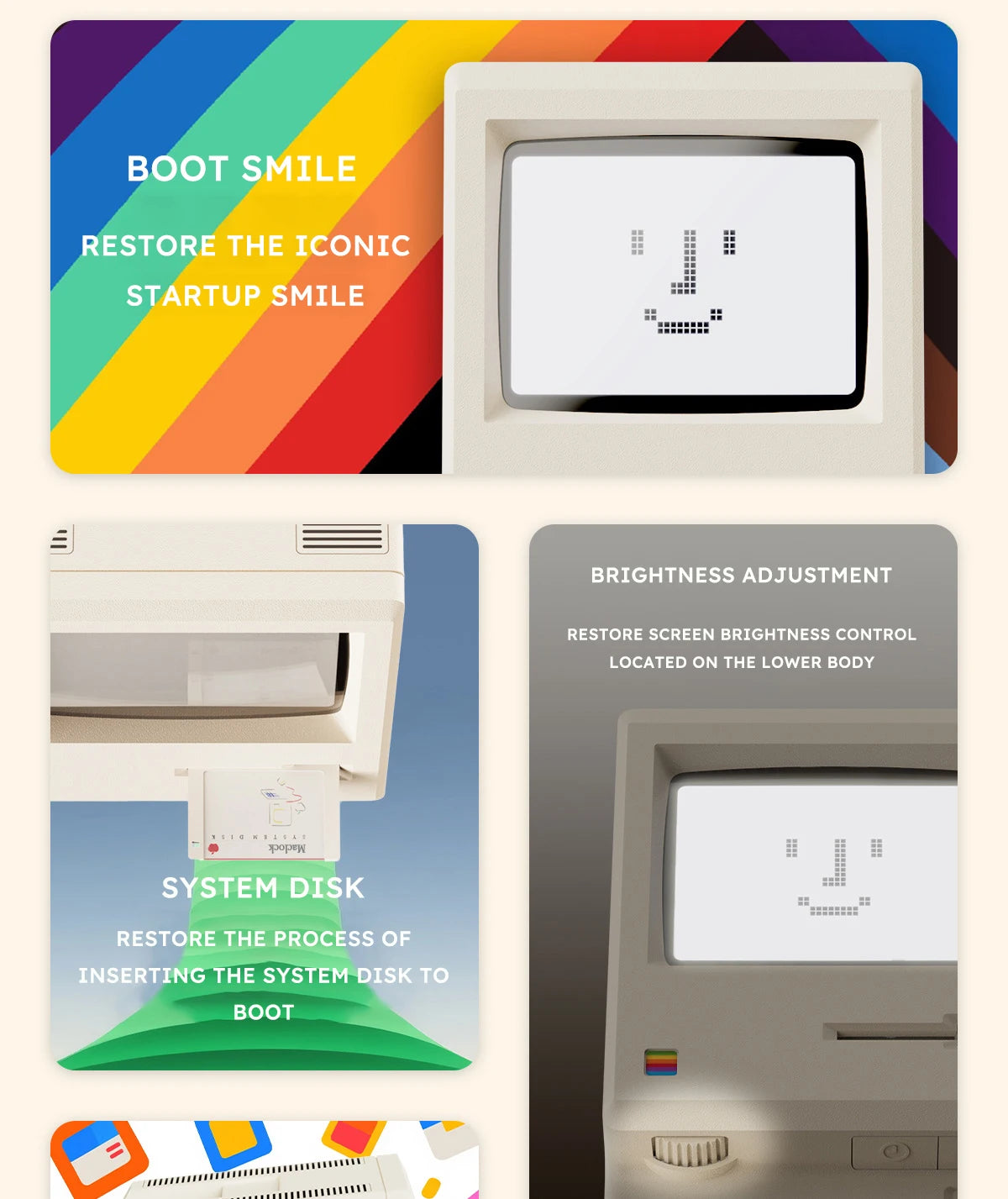 Retro Macintosh Alarm Clock – Classic Desktop Ornament with Digital Clock Design