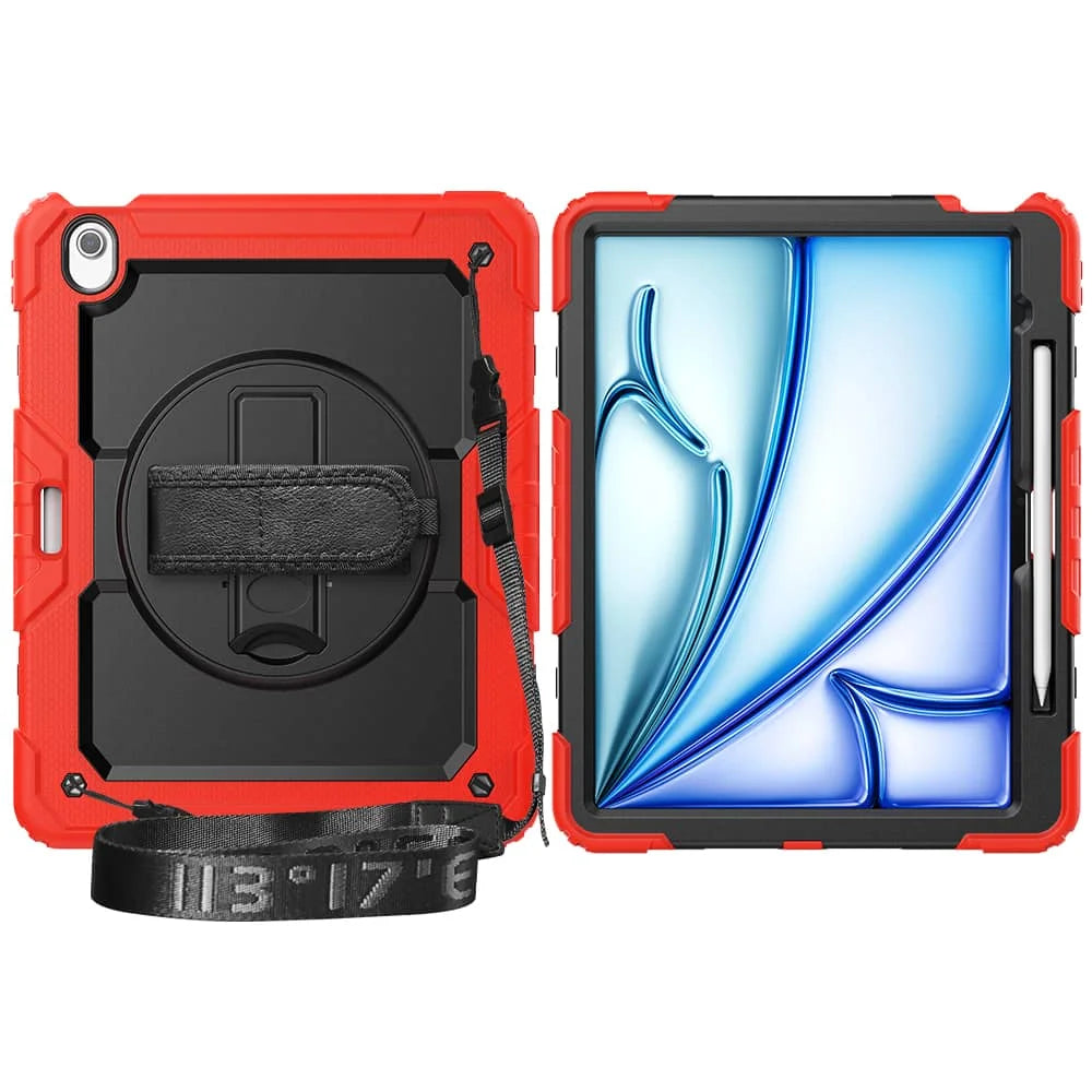 WeFor Heavy Duty iPad Case – Screen Protector, Shoulder Strap & Pencil Holder for iPad 11 A16, Air 11 & Air 13 M3 (2025)
