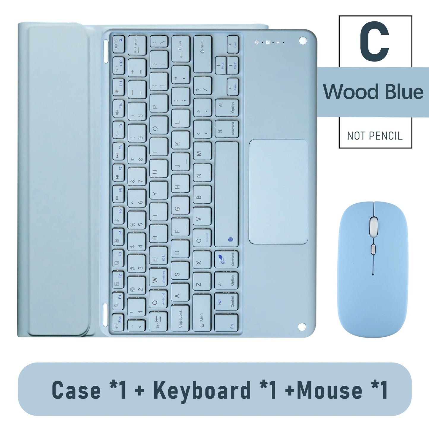 Wireless Magic Keyboard & Mouse Case for iPad Pro 11/13, Air 11/13, iPad 7-10 Gen – Bluetooth, Touchpad