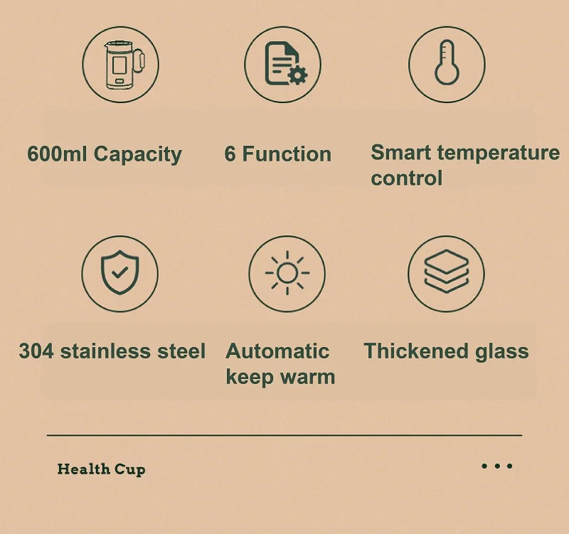 600ml Smart Tea Maker & Electric Kettle – Portable Mini Health Pot, Auto Keep Warm, Multi-Function | 220V Travel