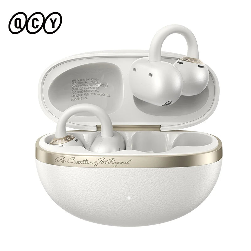 QCY Crossky C50 Open-Ear Clip-On Wireless Earbuds – Bluetooth 6.0, 4 AI Mics, Bass Boost, 60Hrs