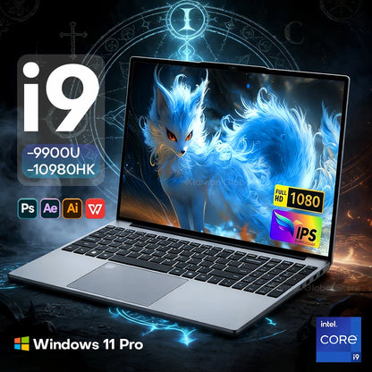 Gaming Laptop 15.6" — Intel i9-10980HK / 9900U, 16GB RAM, Fingerprint Unlock, Backlit, Windows 11