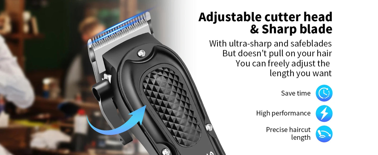 HIENA PRO Cordless Hair Clipper Set | Professional Barber Kit, Electric Foil Shaver & Beard Trimmer Combo