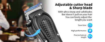 HIENA PRO Cordless Hair Clipper Set | Professional Barber Kit, Electric Foil Shaver & Beard Trimmer Combo