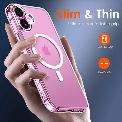 Magnetic Wireless Charging Case for iPhone 12–17 – MagSafe Compatible Transparent Cover