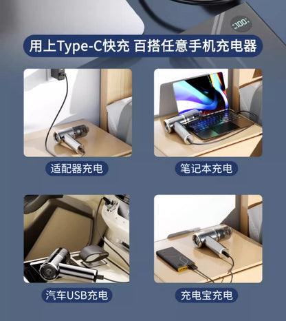 R.E.D. Shopping mini wireless car vacuum cleaner with 80W power, handheld design, blow and vacuum functions for car cleaning.