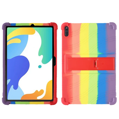 Shockproof silicone case for Huawei MatePad 10.4-inch tablet with stand feature, designed by R.E.D. Shopping for protection and style.