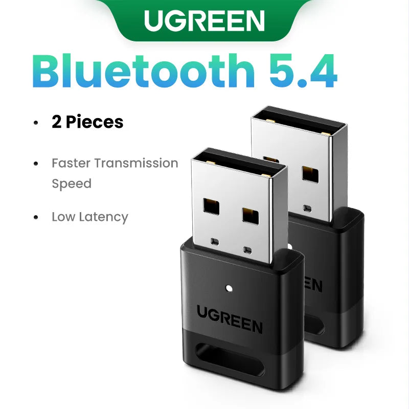 UGREEN USB Bluetooth 5.4 / 6.0 Adapter | Dongle for PC | Keyboard, Mouse & Speaker Support | Model 45134