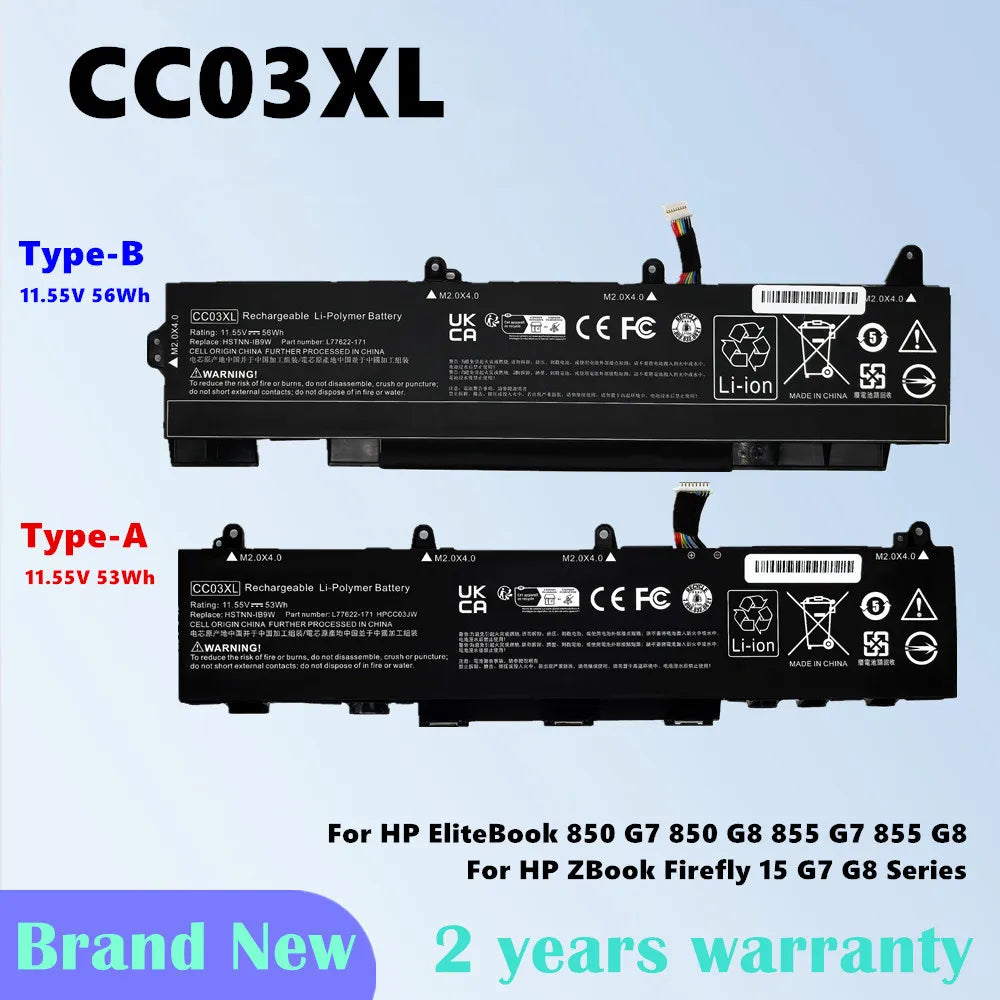 CC03XL Laptop Battery for HP EliteBook 830 835 840 845 850 855 G7 G8 | ZBook Firefly 14 15