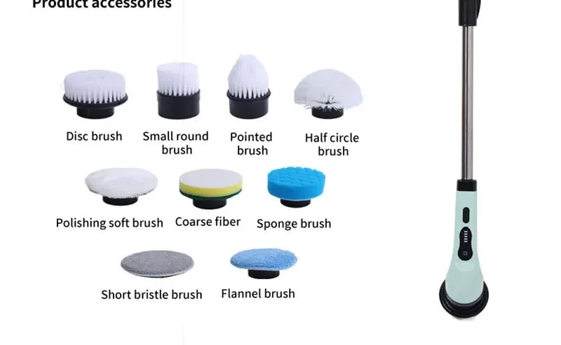 COBASPORT Electric Cleaning Brush Set – Rotating Multi-Tool for Bathroom, Kitchen & Car
