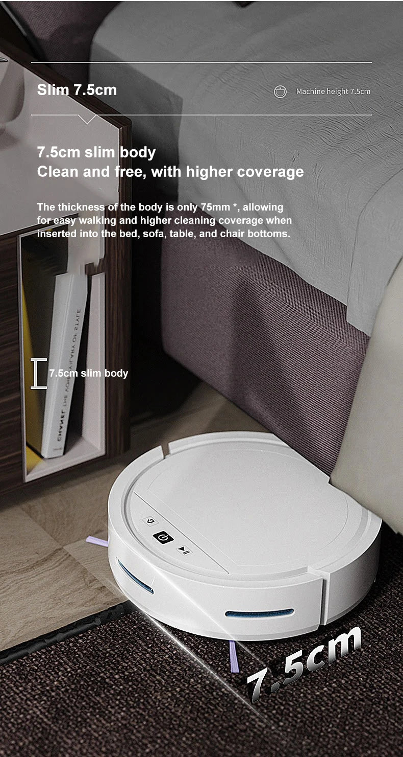 Smart Robot Vacuum Cleaner – Auto-Recharge, APP Control, Sweeping | White & Black | EU/US/UK/AU
