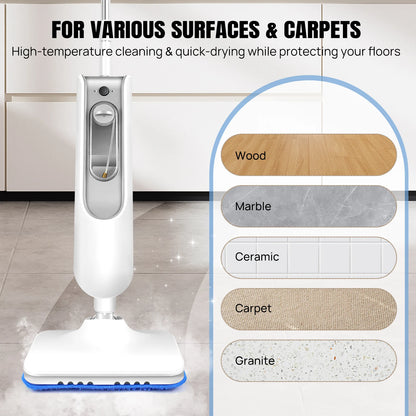 Steam Mop & Detachable Steam Cleaner 1500W – Kills 99.9% Bacteria, Carpet & Floor, 400ml