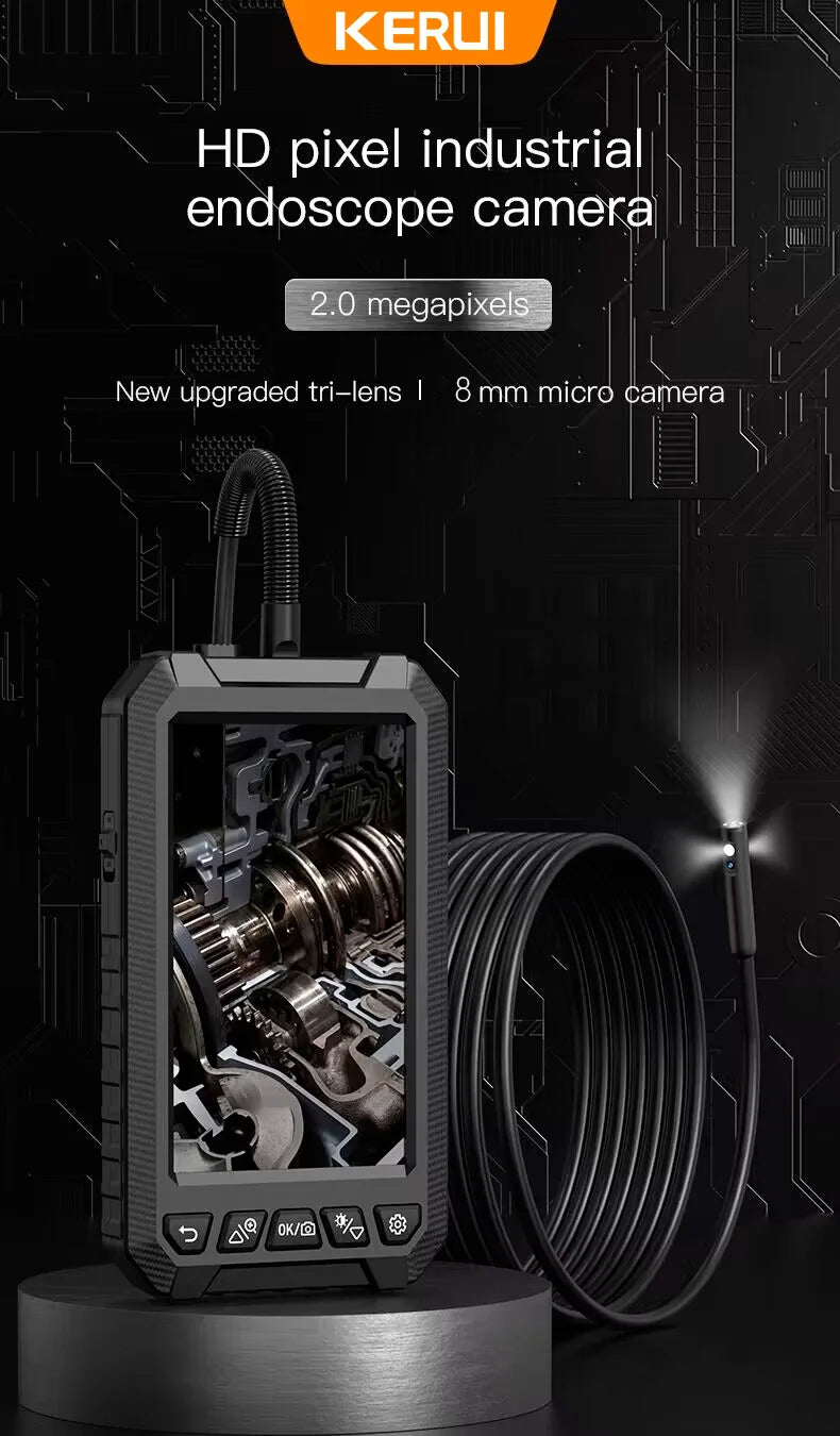 KERUI 1080P Industrial Endoscope Camera – 5" LCD, Dual/Triple Lens