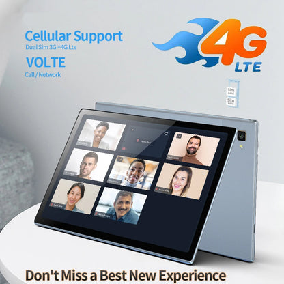10.1" Android 12 Tablet – Octa Core, 8GB RAM, 128GB, 4G LTE, Dual SIM, GPS, Google Play