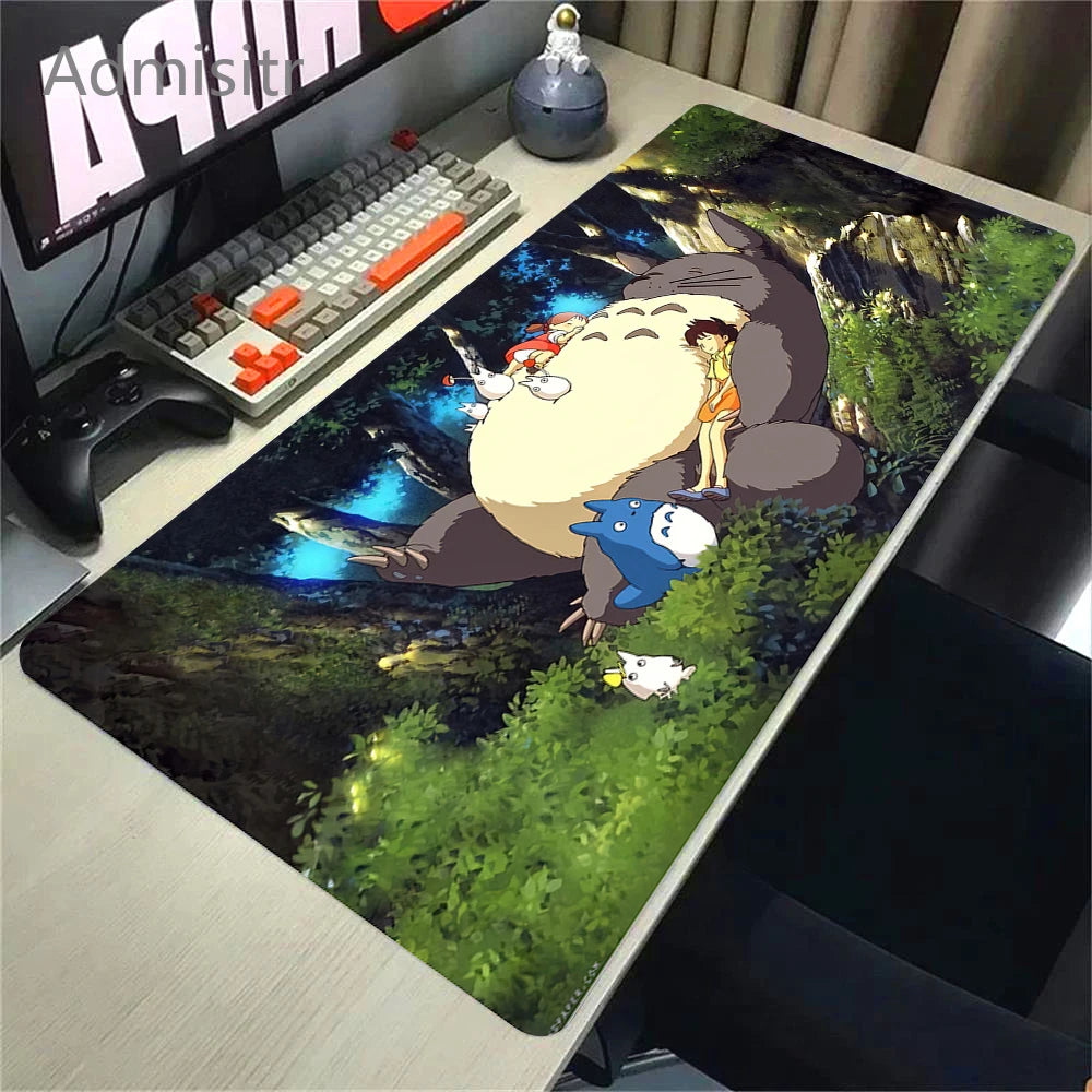 XXL Cartoon Cat Mousepad – 90x40cm HD Print, Non-Slip, Locking Edge Desk Mat
