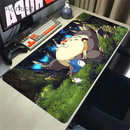 XXL Cartoon Cat Mousepad – 90x40cm HD Print, Non-Slip, Locking Edge Desk Mat