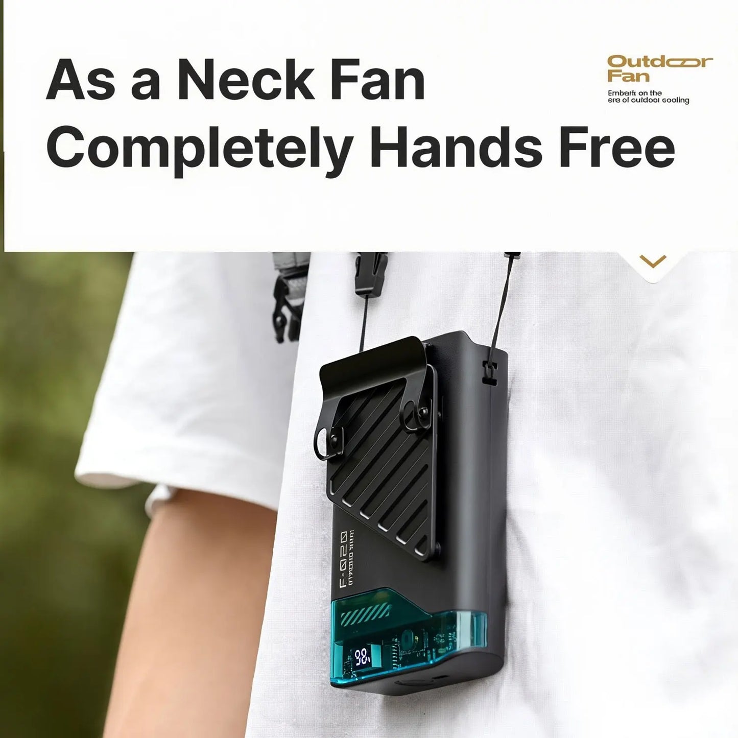 Portable Waist Fan with Belt Clip – Leafless Neck Hanging Fan, 5-Speed, USB, for Outdoor & Office
