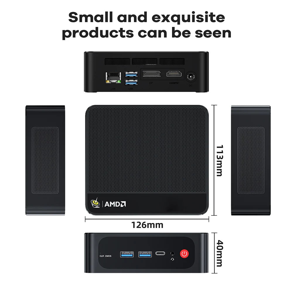 Beelink SER5 Max Mini PC – AMD Ryzen 7 6800U/7735HS, DDR5, WiFi 6, 2.5G LAN