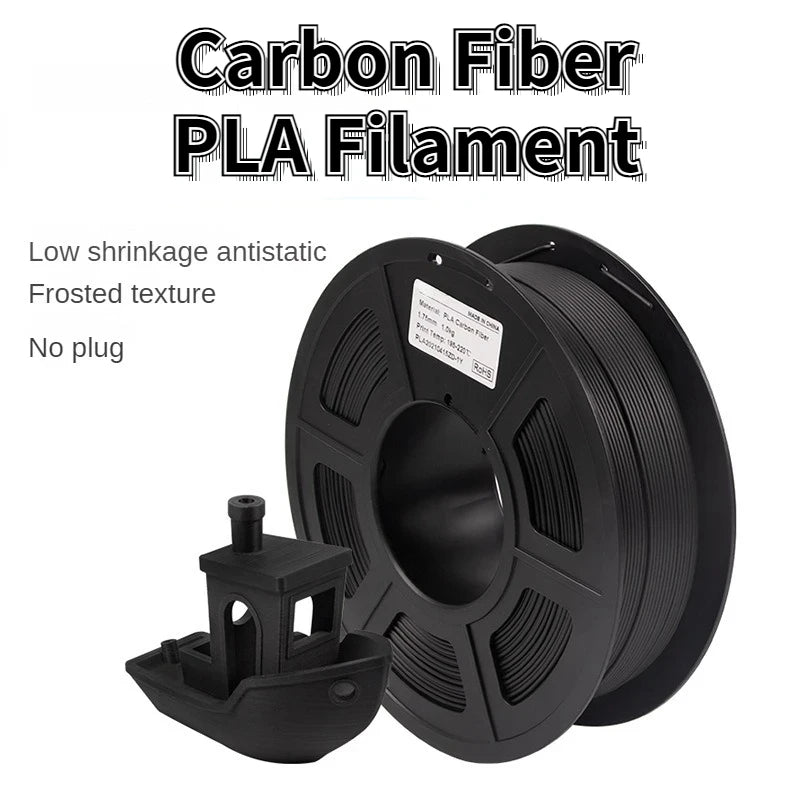 Carbon Fiber PLA Filament 1.75mm – High-Accuracy +/-0.02mm, 1KG / 250G Spool