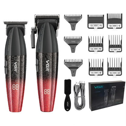 VGR V-640 S3 Professional Hair Clipper – 9000 RPM, Type-C, 160 Min Runtime | Black/Red/Green