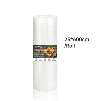 R.E.D. Shopping SEATAO vacuum food storage bags in various sizes, ideal for vacuum sealer, keeping food fresh longer.