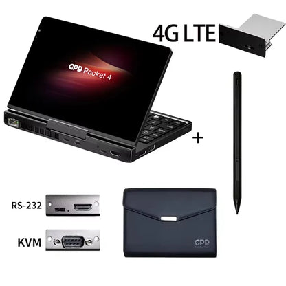 GPD Pocket 4 Handheld Mini Laptop — 8.8" Touch Screen, Portable Gaming & Office PC