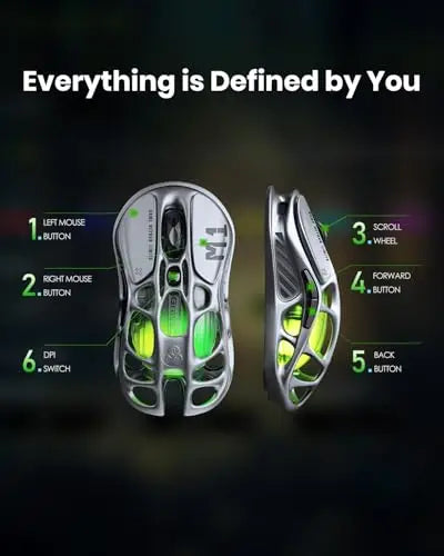GravaStar Mercury M1 Pro Gaming Mouse – Magnesium Alloy, 26,000 DPI, PAW3395DM, 5 Programmable Buttons