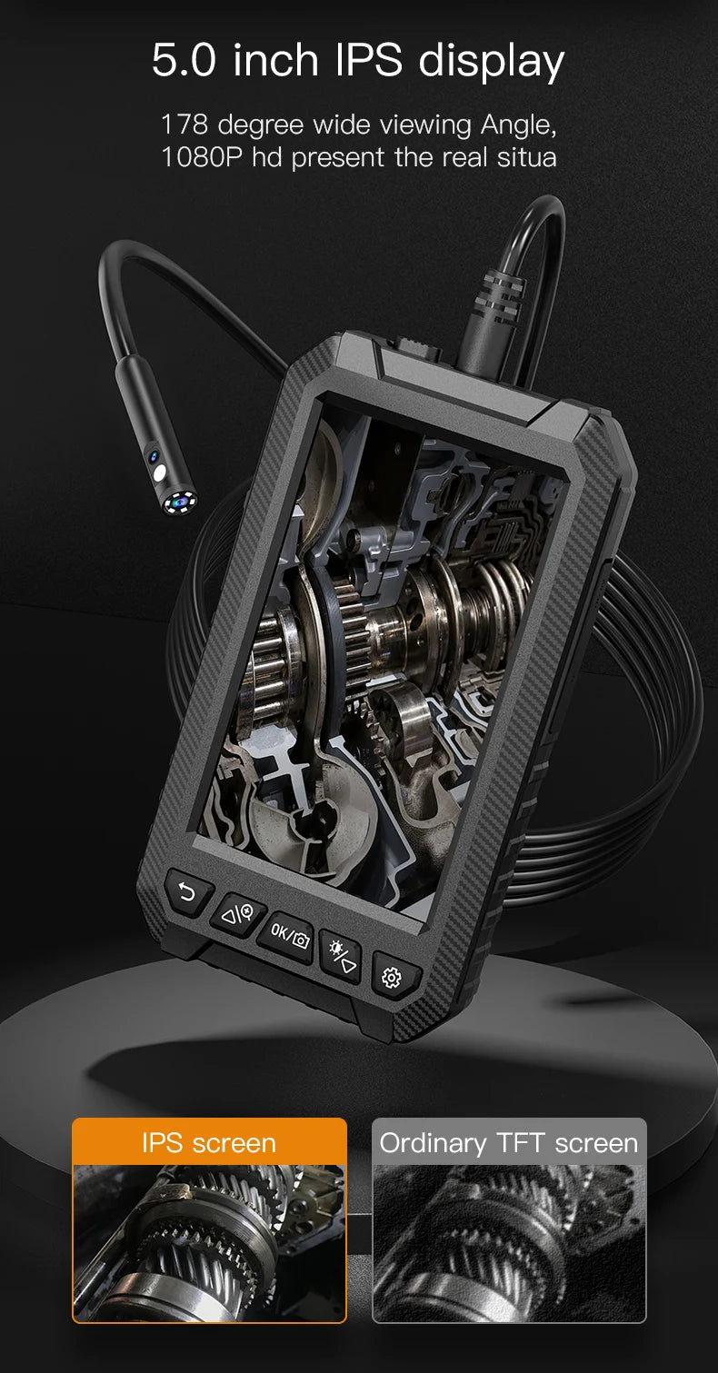 KERUI 1080P Industrial Endoscope Camera – 5" LCD, Dual/Triple Lens