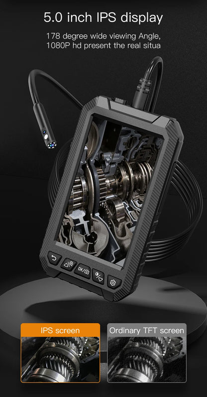 KERUI 1080P Industrial Endoscope Camera – 5" LCD, Dual/Triple Lens