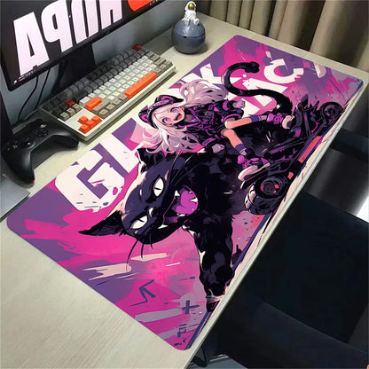 Kawaii Girls & Cat Graffiti Deskmat 900x400 – Anime Gaming Mouse Pad, Waterproof, Non-Slip