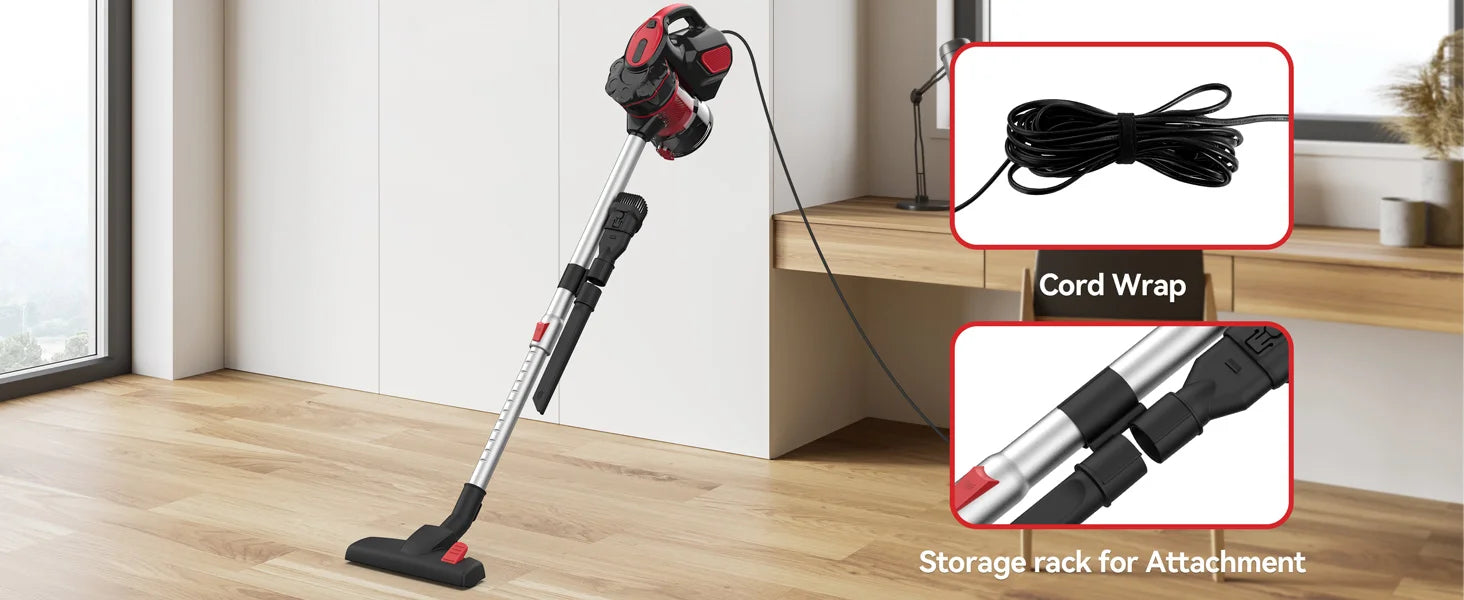 INSE I5 corded vacuum cleaner with 600W motor and powerful 18Kpa suction, handheld and stick design for home and pet hair cleaning